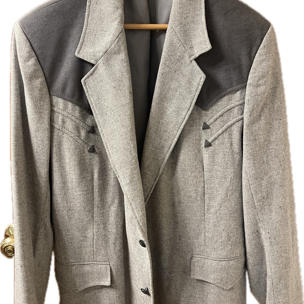 Vintage PIONEER Two-Tone Gray Men's Blazer Made in USA Western Wear